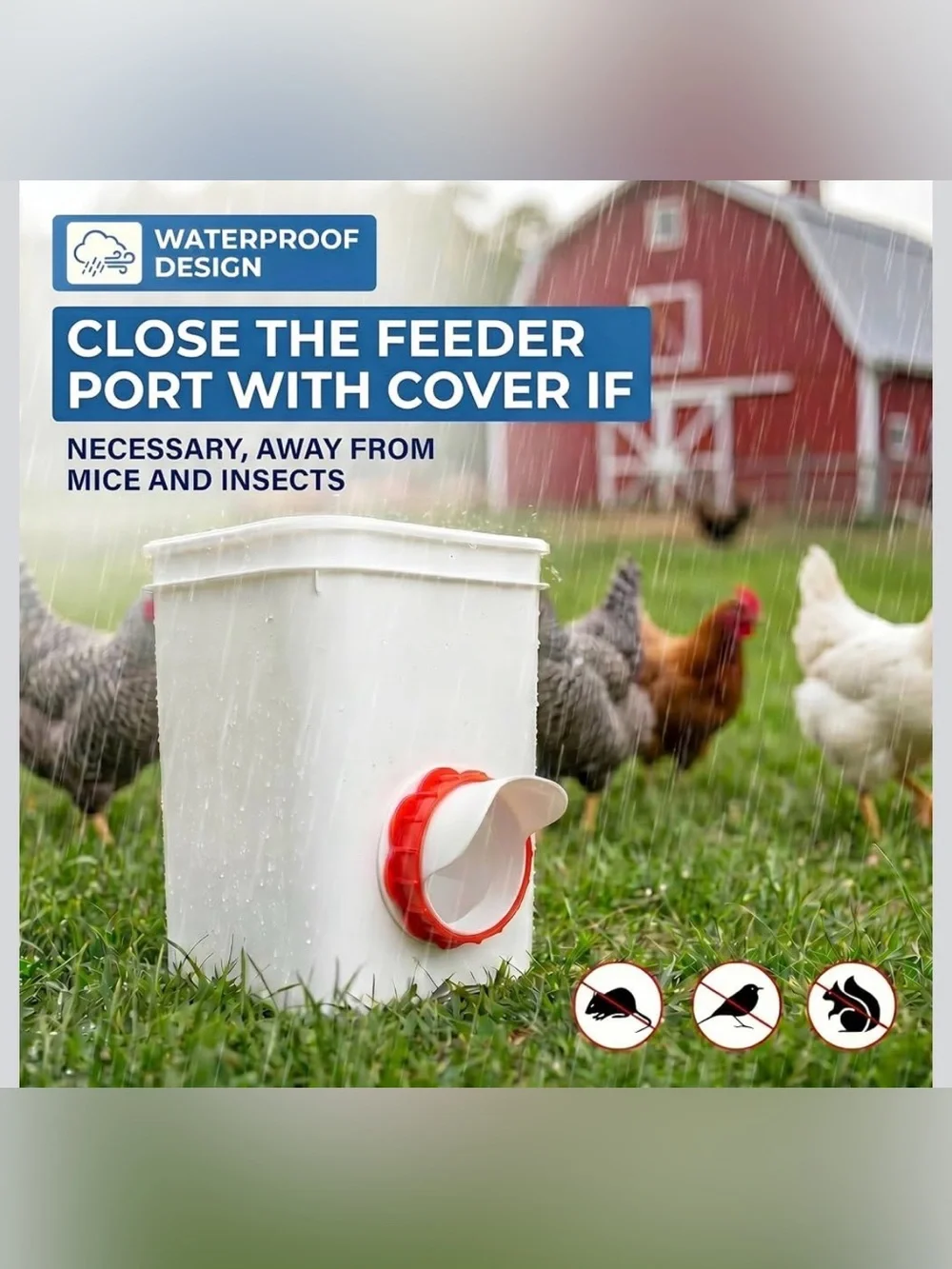 New Open Box DIY Chicken Feeder Ports, 6 Ports Chicken Feeder No Waste, DIY Kit
